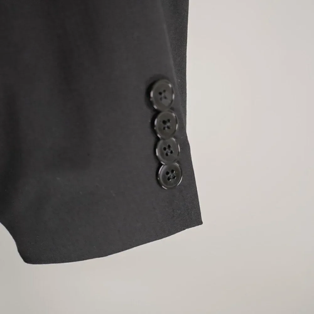 Calvin Klein‎ Black Wool Peak Label 2 Button Blazer / Suit Jacket 40R Tagged 44L